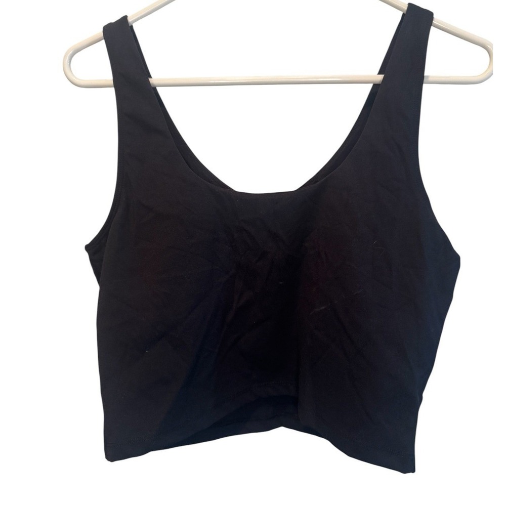 Poshdivah Womens Black Sleeveless Athletic Crop Top Sports Bra XL NEW